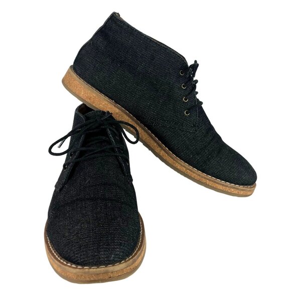 Seven 91 Mens Chukka Boots Size 10 Blue Denim Upper & Rubber Sole - Picture 1 of 14